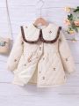 Little Girls' Fashionable Plus Velvet & -padded Jacket Winter Warm Coat For Children