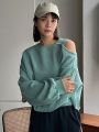 FRIFUL Women's Off-the-shoulder Sweatshirt