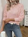 SHEIN LUNE Loose Fit Drop Shoulder Sweater With Front Pocket