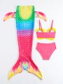 Young Girl's Mermaid Scale Printed Swimsuit Set