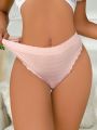 Seamless Thong Panties With Scalloped Shell Edges