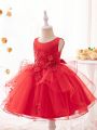 Little Girls' Sequined Embroidered Flower Decor Mesh Spliced Fluffy Dress