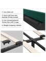 Flolinda King Bed Frame Upholstered Platform King Size Bed Frame with Headboard Strong 42pcs Slats, No Box Spring Needed, Easy Assembly Green