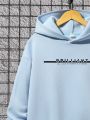 SHEIN Teen Boy Letter Graphic Thermal Lined Hoodie