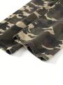 Girls Street Camouflage Cargo Pocket Denim Trousers