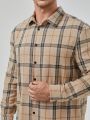 SHEIN Extended Sizes Men Plus Plaid Print Shirt