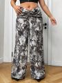 SHEIN ICON Plus Size Camouflage Waisted Fold Over Knee Cut Out Cargo Pants