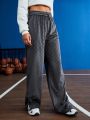 Street Sport Checked Detail Drawstring Waist Sports Pants