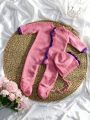 Newborn Knitted Dinosaur-Shaped Photo Outfit Set With Footie, Hat - Baby Boy Photography Costume