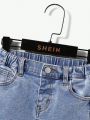 SHEIN Toddler Boys' Elastic Waist Workwear Pocket Denim Pants