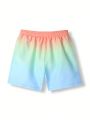 Men's Gradient Color Beach Shorts