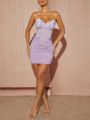 LOVING U Shell Shaped Bustier Ruched Dress