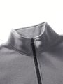 Men Half Zip Drop Shoulder Sweatshirt & Sweatpants