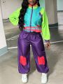 SHEIN Slayr Zip-Up Color Block Jacket And Long Pants Set