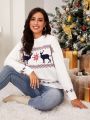 Christmas Pattern Drop Shoulder Sweater