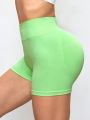 SHEIN Yoga Basic Women's Solid Color Sports Shorts