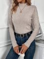 SHEIN LUNE Casual Solid Color Half Turtleneck Sweater