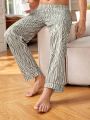 Men'S All-Over Printed Elastic Waist Loungewear Trousers