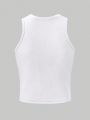 Women'S Sleeveless Vest Top With Emoji Print
