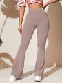 SHEIN Essnce High Waist Flare Leg Pants