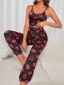 Women's Lip Pattern Printed Homewear Set