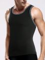 Men's Printed Patchwork Sleeveless Base Layer Tank Top For Four Seasons