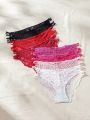 SHEIN 7pcs/set Women's Lace Thongs