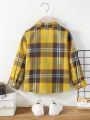 SHEIN Kids EVRYDAY Toddler Boys' Casual Plaid Shirt