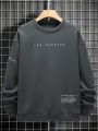 Men Slogan Graphic Drop Shoulder Sweatshirt