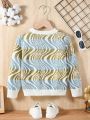 Boys' Color Block Striped Crew Neck Pullover Sweater