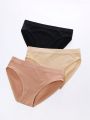 3pcs Rib Knit Seamless Brief