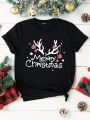 SHEIN Essnce Plus Christmas Print Tee