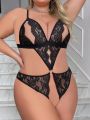 Classic Sexy Plus Size Women's Sexy Lace Hollow-Out Bodysuit