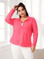 Daily&Casual Women's Plus Size Solid Color Mesh Splicing Sports Jacket