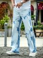 Men Tie Dye Wide Leg Jeans