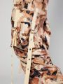 LARAMEE Camo Print Ruched Strap Cargo Pants