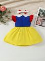 Baby Girls' Cute Colorblock Short Sleeve Dress