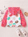 SHEIN Kids QTFun Toddler Girls' Cute Donut Style Jacket