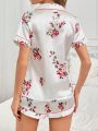 Ladies' Floral Patterned Pajama Set