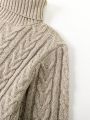 Men Turtleneck Cable Knit Sweater