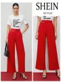 SHEIN BIZwear Women's Solid Color Wide Leg Pants