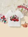 Baby Boy Christmas Car & Slogan Graphic Tee