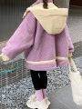 Tween Girl Flap Pocket Front Hooded Winter Coat