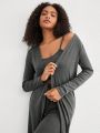 SHEIN Leisure Women'S Long Sleeve Open Front Jacket, Camisole, Pants Home Wear Suit