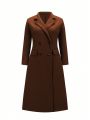 Women's Plus Size Turn-down Collar Double-breasted Coat