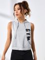 SHEIN Street Sport Letter Graphic Drawstring Sports Hoodie