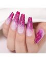 6pcs/set Holographic Color Gel Nail Polish With Glitter, Soak Off Led Gel Nail Polish Kit With Buffer, Diy Nail Art At Home&salon, Great Gift For Girls