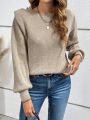 SHEIN Frenchy Round Neck Knitted Long Sleeve Ladies' Sweater