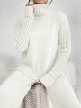 SHEIN Essnce 2pcs/set Solid Color Sweater Suit