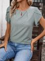Women'S Round Neck T-Shirt With Cap Sleeves